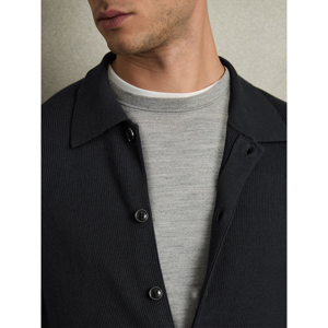 REISS SAINT Fine Ribbed Button Through Cardigan